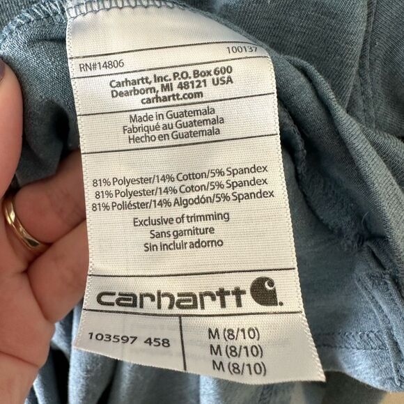 Carhartt Women’s Quarter Zip Pullover Slate Blue Casual Long Sleeve Size M - Picture 4 of 6